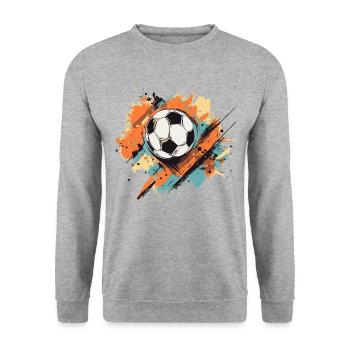 Stylish football with splashes of colour Orange Turquoise - Unisex Sweatshirt - salt & pepper - Front - Alina (178cm) & Michal (187cm)