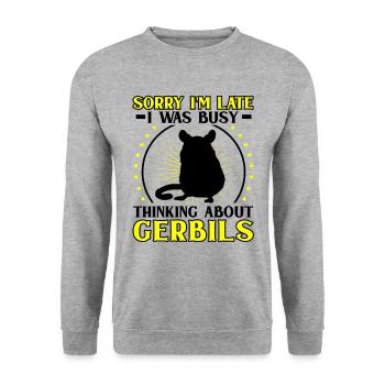 La gerbille a besoin de moi gerbille rongeur - Sweat-shirt Unisexe - gris chiné - Devant - Alina (178cm) & Michal (187cm)