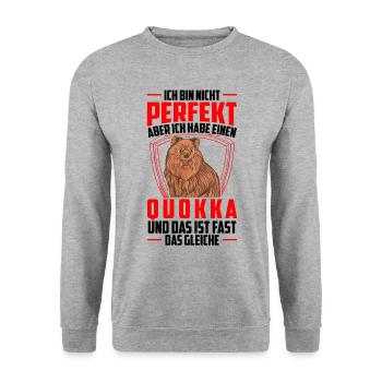 Quokka nicht perfekt Beuteltier Quokka - Unisex Pullover - Weißgrau meliert - Vorne - Alina (178cm) & Michal (187cm)