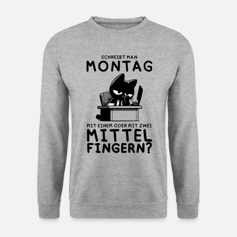 Genervte Bürokatze – Chef des inneren Kündigens - Unisex Pullover - Weißgrau meliert