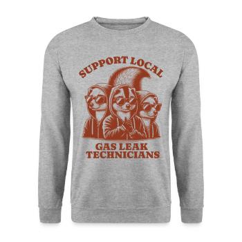 skunk Lovers - Support Local gas leak technicians - Unisex Sweatshirt - salt & pepper - Front - Alina (178cm) & Michal (187cm)