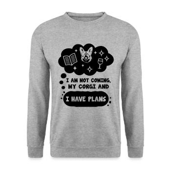 Introvert Corgi Sayings For Introverts - Unisex Sweatshirt - salt & pepper - Front - Alina (178cm) & Michal (187cm)