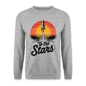 Rocket launch into space - Unisex Sweatshirt - salt & pepper - Front - Alina (178cm) & Michal (187cm)