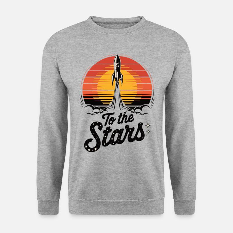 Raketenstart ins All - Unisex Pullover - Weißgrau meliert