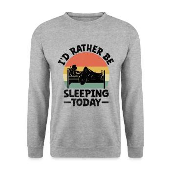 Ich würde heute lieber schlafen Sprüche für - Unisex Pullover - Weißgrau meliert - Vorne - Alina (178cm) & Michal (187cm)
