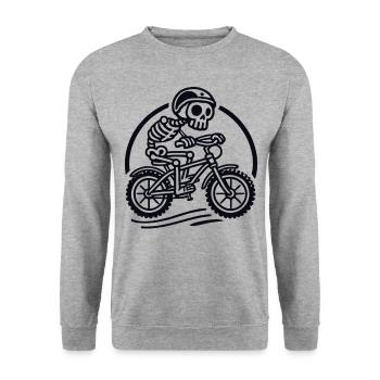 Skeleton cycliste Retro Bicycle Adventure - Sweat-shirt Unisexe - gris chiné - Devant - Alina (178cm) & Michal (187cm)