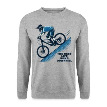 Bike Downhill Life Best Ride - Unisex Sweatshirt - salt & pepper - Front - Alina (178cm) & Michal (187cm)