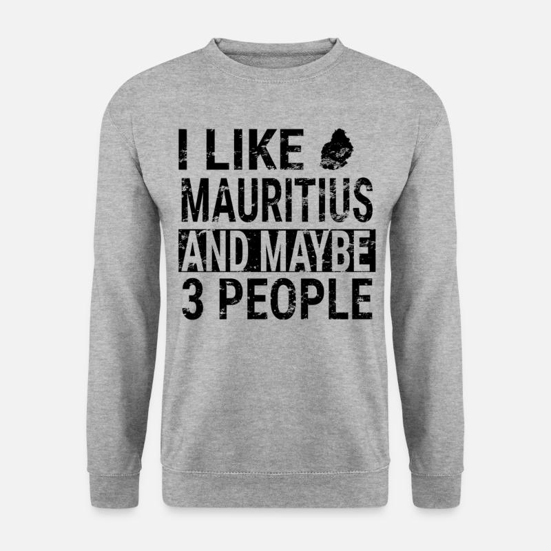 Mauritius Urlaub Design Idee - Unisex Pullover - Weißgrau meliert