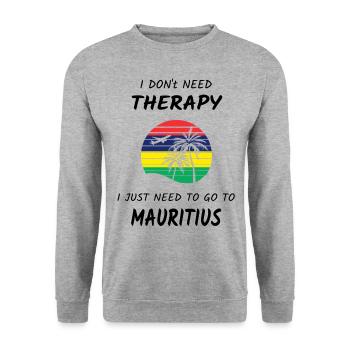 Mauritius Urlaub Therapie Design Idee - Unisex Pullover - Weißgrau meliert - Vorne - Alina (178cm) & Michal (187cm)