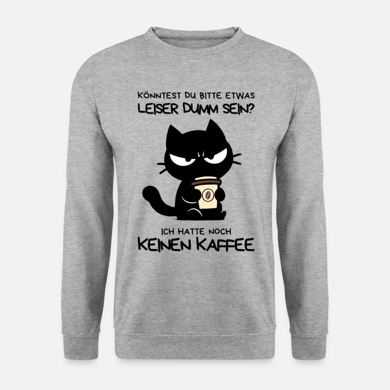 Kaffee. Jetzt. Sofort. – Grumpy Style mit Koffein - Unisex Pullover - Weißgrau meliert