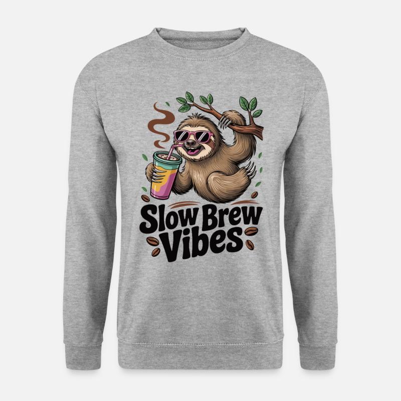 Slow Brew – Sloth Style - Unisex Sweatshirt - salt & pepper