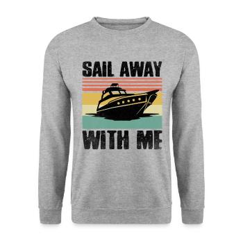 Sail Away With Me Paddle Boat - Unisex Sweatshirt - salt & pepper - Front - Alina (178cm) & Michal (187cm)