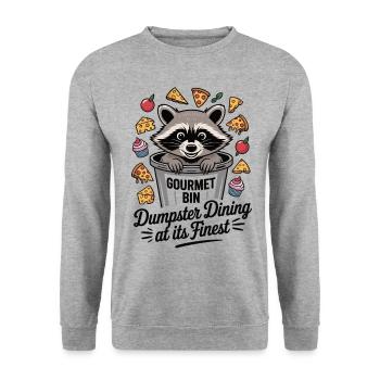 Gourmet Waschbär - Unisex Pullover - Weißgrau meliert - Vorne - Alina (178cm) & Michal (187cm)