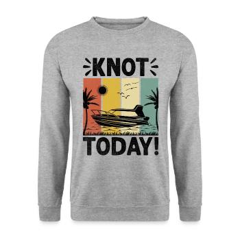 Knoten Heute Paddelboot - Unisex Pullover - Weißgrau meliert - Vorne - Alina (178cm) & Michal (187cm)