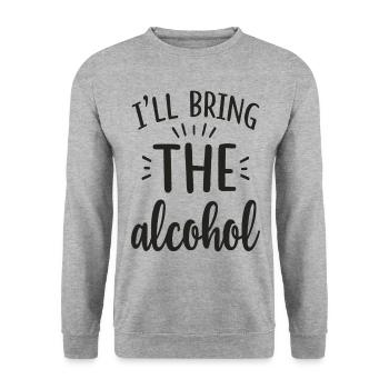I'll Bring the Alcohol Party Saying Quote - Unisex Sweatshirt - salt & pepper - Front - Alina (178cm) & Michal (187cm)