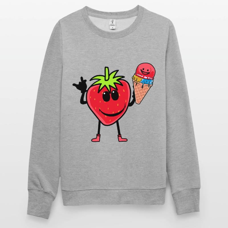 Erdbeerer Erdbeere Eis Eiscrem Eiskrem Kinder Unisex Pullover