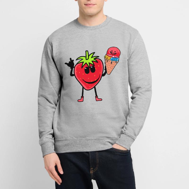 Erdbeerer Erdbeere Eis Eiscrem Eiskrem Kinder Unisex Pullover