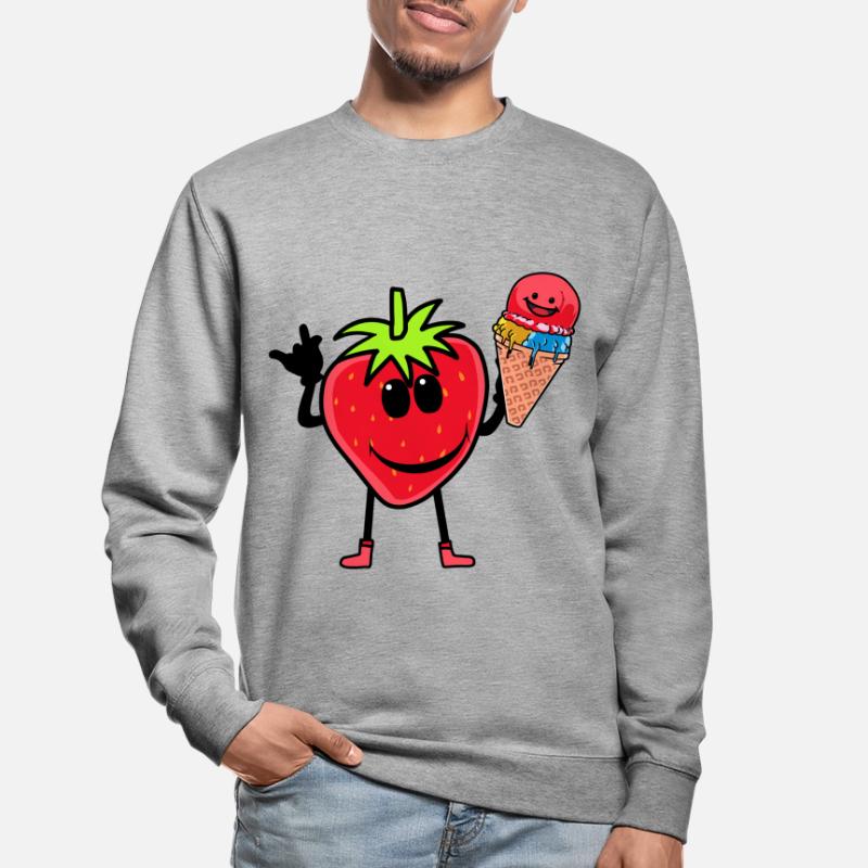 Erdbeerer Erdbeere Eis Eiscrem Eiskrem Kinder Unisex Pullover