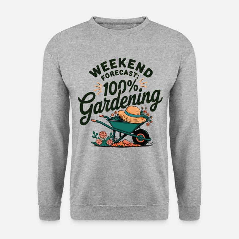Gartenliebe pur – Wochenend-Style - Unisex Pullover - Weißgrau meliert