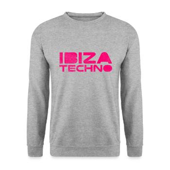 Ibiza Techno - Unisex Sweatshirt - salt & pepper - Front - Alina (178cm) & Michal (187cm)