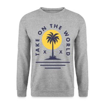 Partez à l’assaut du monde - Sweat-shirt Unisexe - gris chiné - Devant - Alina (178cm) & Michal (187cm)