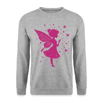 Magical fairy with flowers and butterflies - Unisex Sweatshirt - salt & pepper - Front - Alina (178cm) & Michal (187cm)