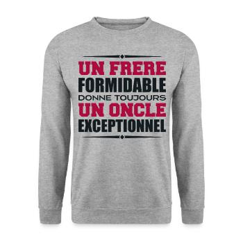 un Oncle exceptionnel cadeau pour Frère - Sweat-shirt Unisexe - gris chiné - Devant - Alina (178cm) & Michal (187cm)