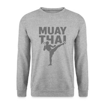 Combattant de Muay Thai - Sweat-shirt Unisexe - gris chiné - Devant - Alina (178cm) & Michal (187cm)
