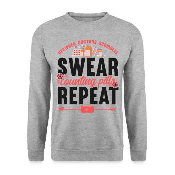 Pharmacy Tech Technician - Unisex Sweatshirt - salt & pepper - Front - Alina (178cm) & Michal (187cm)