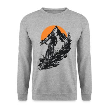 Aventure en VTT dans la nature - Sweat-shirt Unisexe - gris chiné - Devant - Alina (178cm) & Michal (187cm)