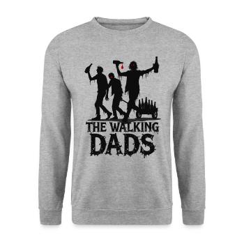The Walking Dads – Vatertag Junggesellenabschied - Unisex Pullover - Weißgrau meliert - Vorne - Alina (178cm) & Michal (187cm)