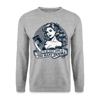 Livre rétro Conception de livre fille pour les lecteurs fréquents - Sweat-shirt Unisexe - gris chiné - Devant - Alina (178cm) & Michal (187cm)