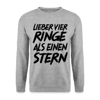 Auto Spruch Lustig Wagen Ringe Stern - Unisex Pullover - Weißgrau meliert - Vorne - Alina (178cm) & Michal (187cm)