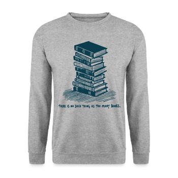 Retro buch buch design für bibliophile Begeisterte - Unisex Pullover - Weißgrau meliert - Vorne - Alina (178cm) & Michal (187cm)