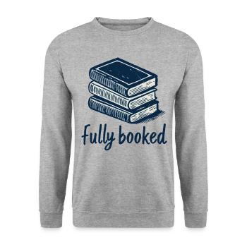Retro Book Design with Saying for Book Fan - Unisex Sweatshirt - salt & pepper - Front - Alina (178cm) & Michal (187cm)