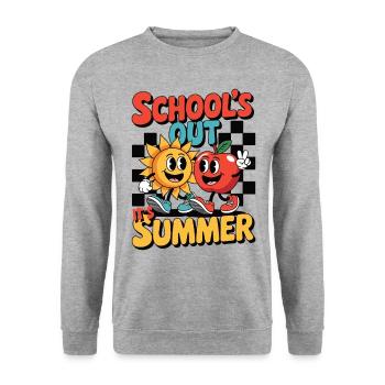 School sort son design rétro estival - Sweat-shirt Unisexe - gris chiné - Devant - Alina (178cm) & Michal (187cm)