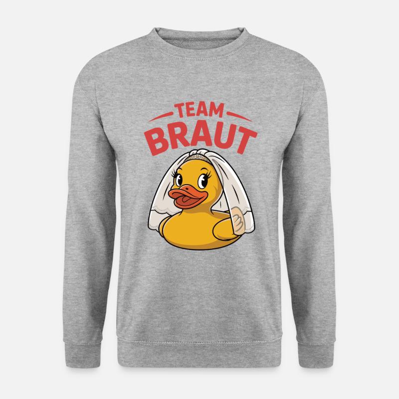 Team Braut Gummiente - Unisex Pullover - Weißgrau meliert