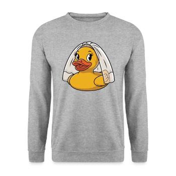 Rubber Duck Bride - Sweat-shirt Unisexe - gris chiné - Devant - Alina (178cm) & Michal (187cm)
