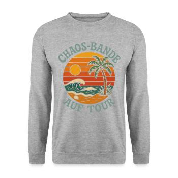 Familienurlaub Gruppen Urlaub Sommerurlaub Familie - Unisex Pullover - Weißgrau meliert - Vorne - Alina (178cm) & Michal (187cm)