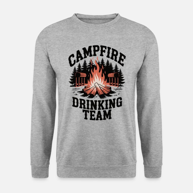 Campfire Drinking Team - Unisex Pullover - Weißgrau meliert