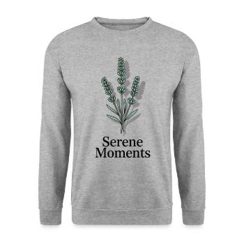 Moments sereins Lavande Calme - Sweat-shirt Unisexe - gris chiné - Devant - Alina (178cm) & Michal (187cm)