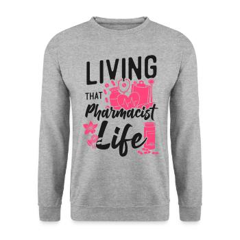 Pharmacy Tech Technician - Unisex Sweatshirt - salt & pepper - Front - Alina (178cm) & Michal (187cm)