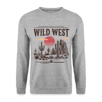 Wild West - Unisex Sweatshirt - salt & pepper - Front - Alina (178cm) & Michal (187cm)