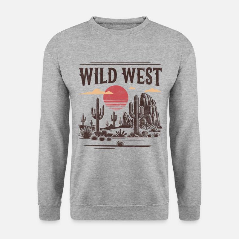Wilder Westen - Unisex Pullover - Weißgrau meliert