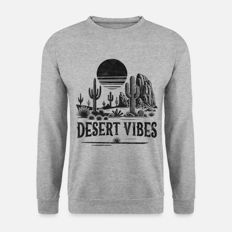 Wüsten-Vibes - Unisex Pullover - Weißgrau meliert