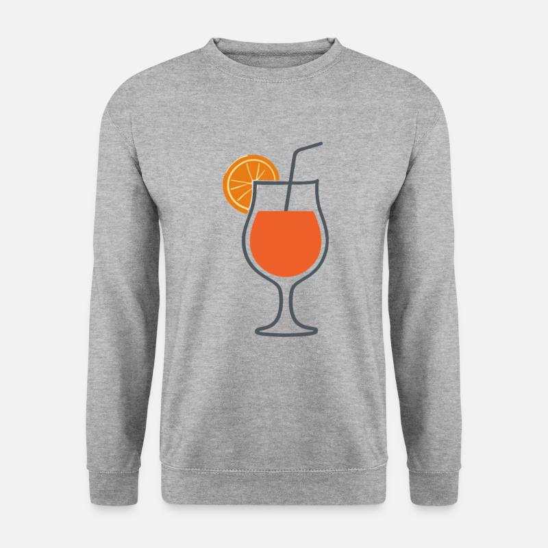 Sommercocktail Illustration - Unisex Pullover - Weißgrau meliert