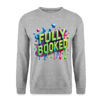 Book Lovers Funny Saying 3D Style - Unisex Sweatshirt - salt & pepper - Front - Alina (178cm) & Michal (187cm)