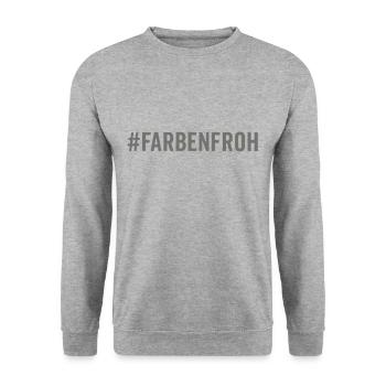 #farbenfroh Hashtag Design - Unisex Pullover - Weißgrau meliert - Vorne - Alina (178cm) & Michal (187cm)