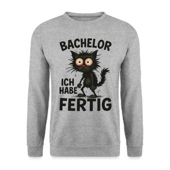 Bachelor Abschluss Absolvent BWL Student Studium - Unisex Pullover - Weißgrau meliert - Vorne - Alina (178cm) & Michal (187cm)