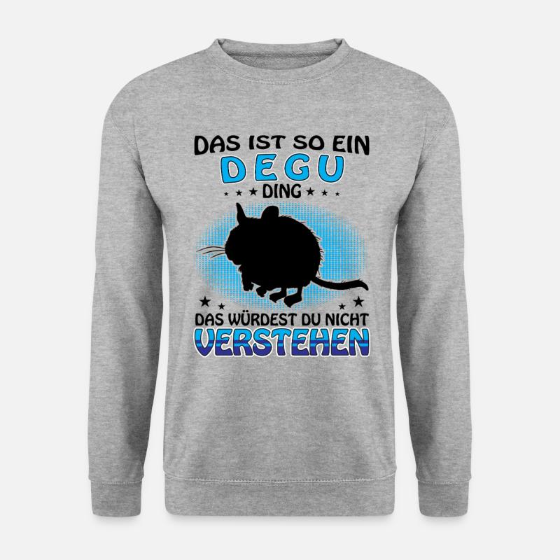 So ein Degu Ding Gewöhnlicher Degu - Unisex Pullover - Weißgrau meliert
